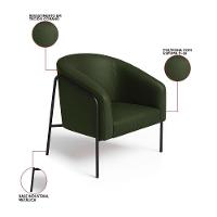 Poltrona Sala Industrial Alta Preto Kit 2 Stella Sintético Pu Verde D03 - D'rossi - 2