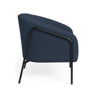 Poltrona Sala Industrial Alta Preto Stella Suede Azul M D03 - D'rossi - 5