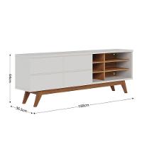 Rack Para Sala Bancada De Tv 70 Pol 180cm Cinthia C04 - D'rossi Cor Preto Fosco E Noce Milano - 3