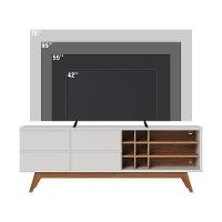 Rack Para Sala Bancada De Tv 70 Pol 180cm Cinthia C04 - D'rossi Cor Preto Fosco E Noce Milano