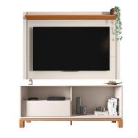 Painel Tv 55 Pol 150cm Com Rack Bancada Para Sala Visari C01 - D'rossi Cor Off White/freijó - 2