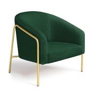 Poltrona Sala Industrial Alta Dourado Kit 2 Stella Bouclê Verde D03 - D'rossi - 7