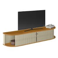 Rack Tv 75 Pol 183cm Bancada Suspenso Ripado Aurenzo M20 - D'rossi Cor Cumaru E Opala - 5