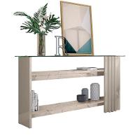 Aparador De Sala Com Prateleiras 150cm Mirezi M20 - D'rossi Cor Calacata E Off White - 5