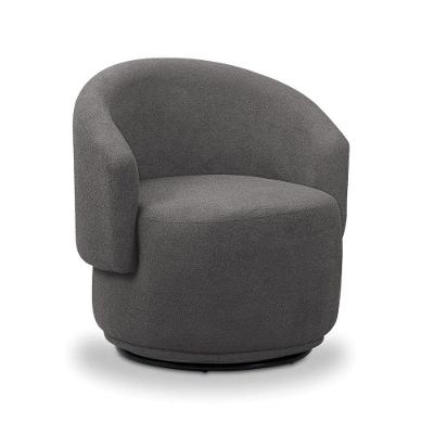 Poltrona Decorativa Orgânica Névoa Bouclê E03 Tecido Bouclê Cinza Escuro D'Rossi