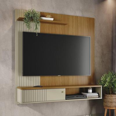 Painel Tv 65 Pol 161cm Bancada Suspensa Para Sala Dorema M20 - D'rossi Cor Cumaru E Opala