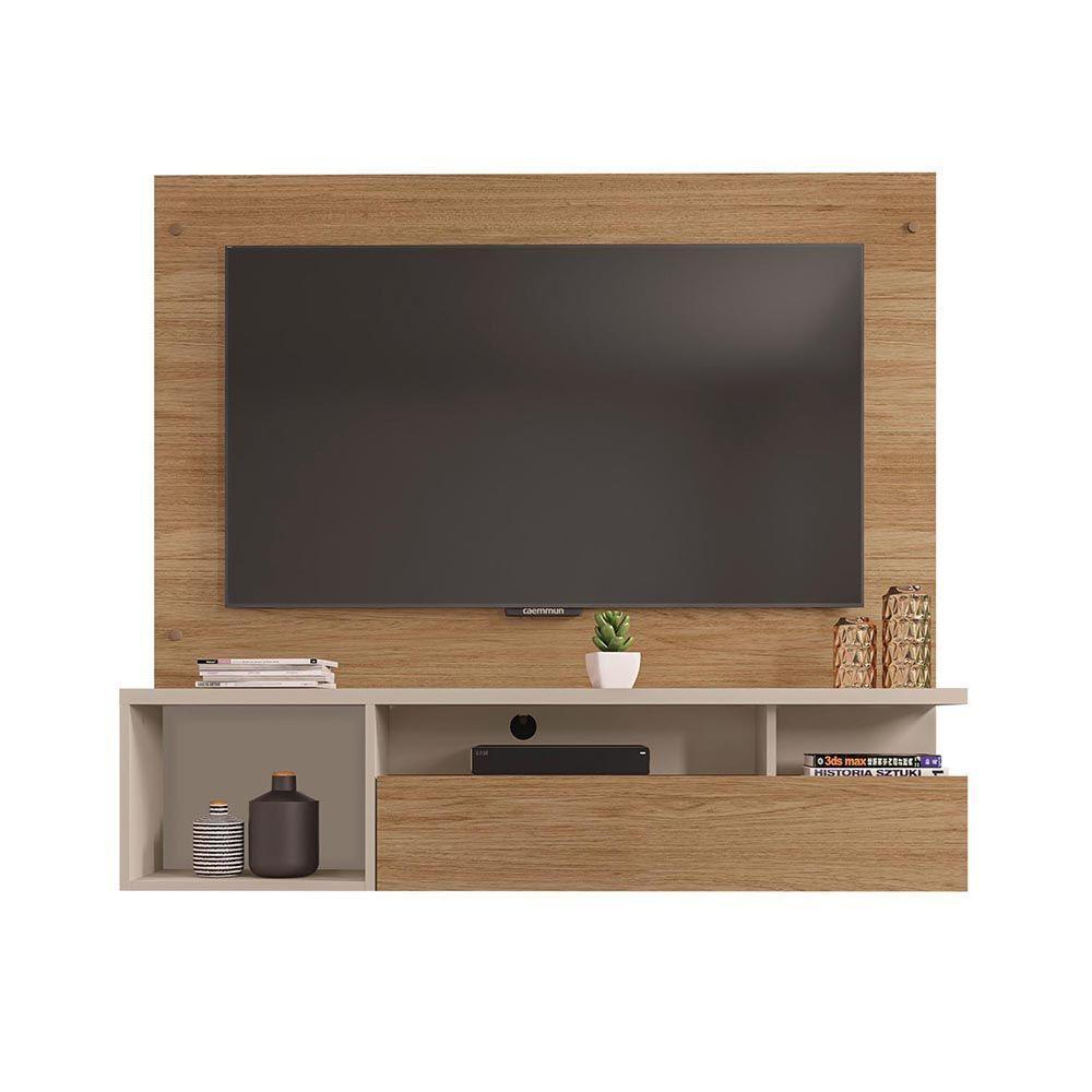 Painel Tv 55 Pol 136cm Bancada Suspensa Sala Layanne Buriti/off White C01 - D'rossi - 2