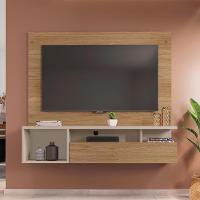 Painel Tv 55 Pol 136cm Bancada Suspensa Sala Layanne Buriti/off White C01 - D'rossi - 1