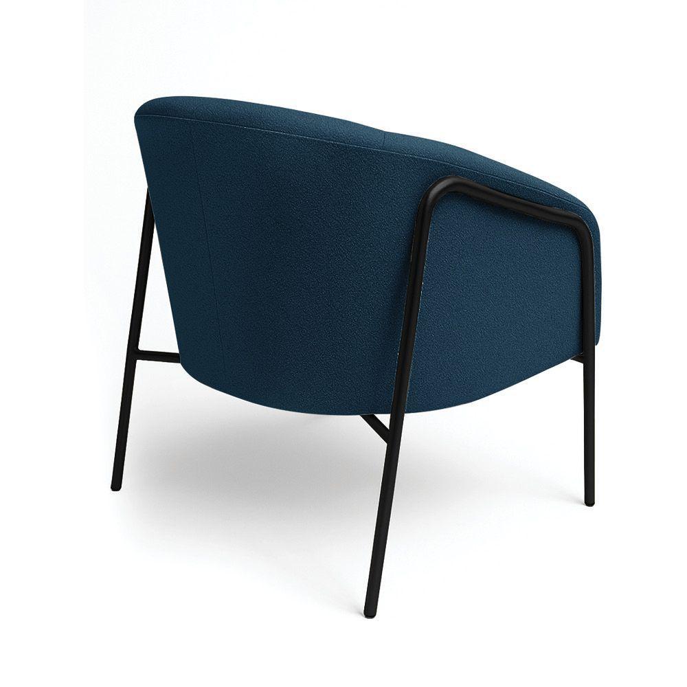 Poltrona Sala Industrial Alta Preto Stella Bouclê Azul Marinho D03 - D'rossi - 6