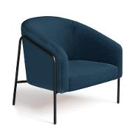 Poltrona Sala Industrial Alta Preto Stella Bouclê Azul Marinho D03 - D'rossi - 2