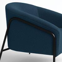 Poltrona Sala Industrial Alta Preto Stella Bouclê Azul Marinho D03 - D'rossi - 7