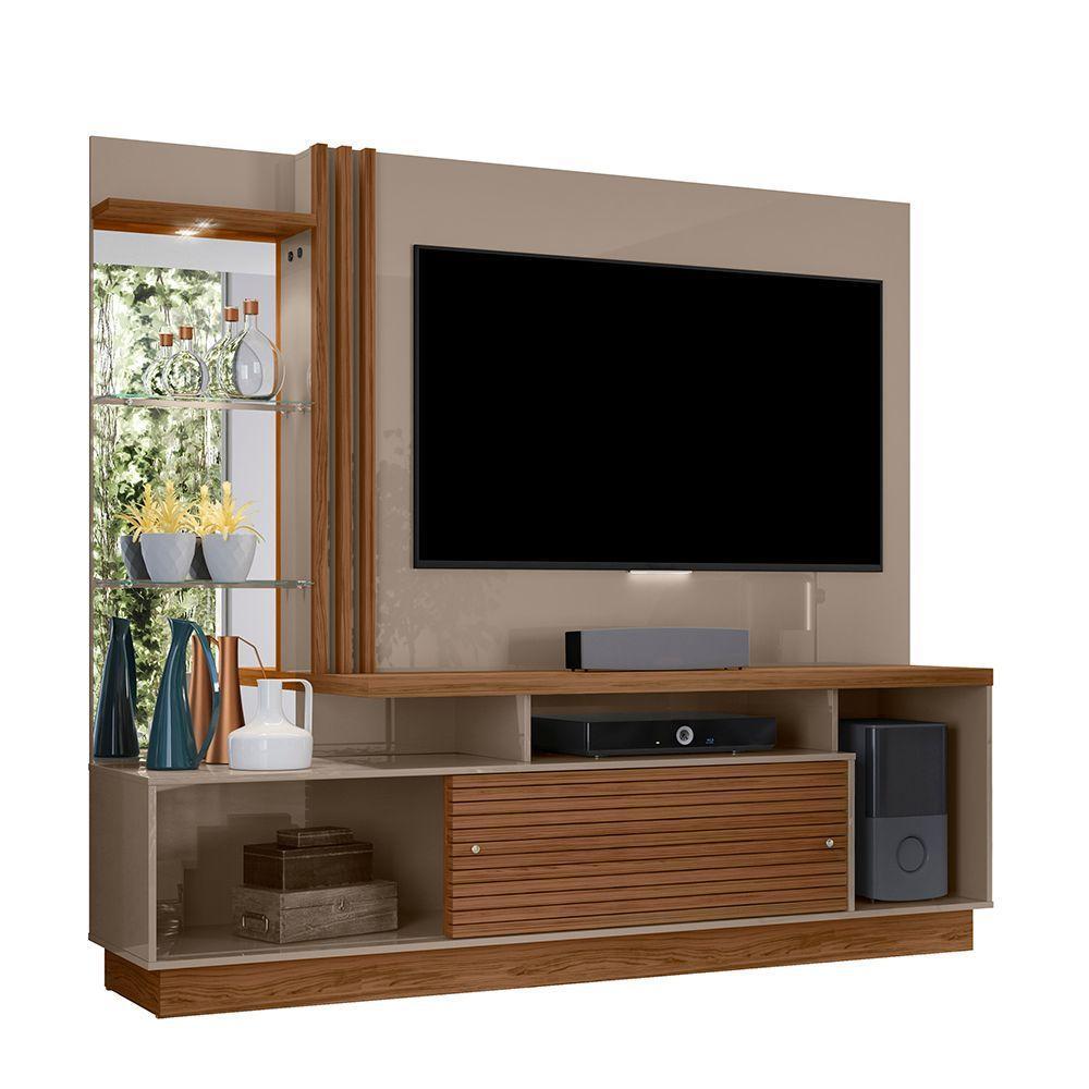 Estante De Tv 60 Pol 200cm Sala De Estar Lumari Fendi-naturale M20 - D'rossi - 2