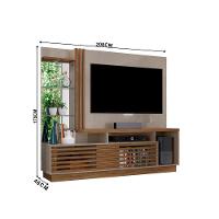 Estante De Tv 60 Pol 200cm Sala De Estar Lumari Fendi-naturale M20 - D'rossi - 3