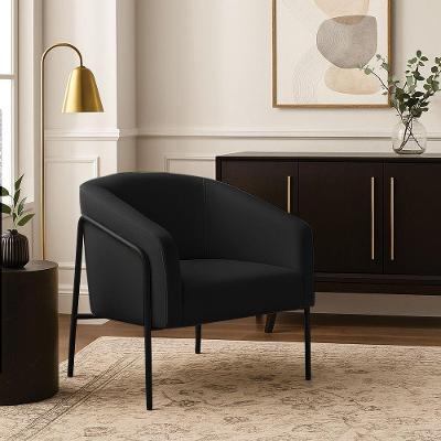 Poltrona Sala Industrial Alta Preto Stella Suede Preto D03 - D'rossi