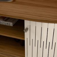 Rack Tv 55 Pol 136cm Bancada Para Sala Rylan M20 - D'rossi Cor Naturale E Off White - 5