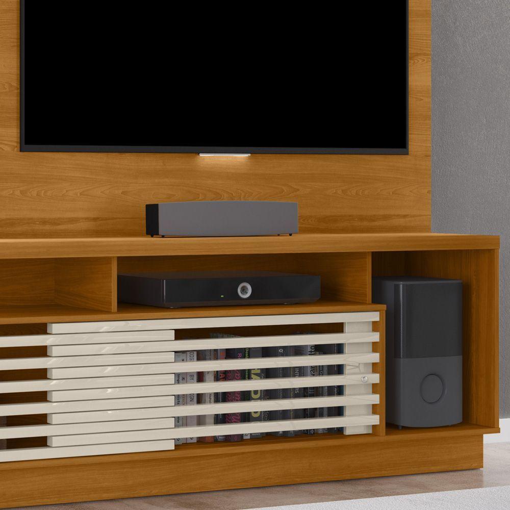 Estante De Tv 60 Pol 200cm Sala De Estar Lumari M20 - D'rossi Fendi E Naturale - 4