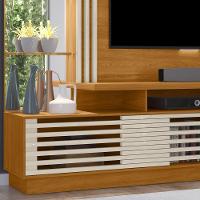 Estante De Tv 60 Pol 200cm Sala De Estar Lumari M20 - D'rossi Fendi E Naturale - 5