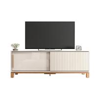 Rack Bancada Tv Para Sala De Estar 180cm Visari C01 - D'rossi Cor Off White/freijó - 2