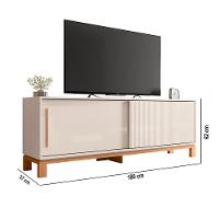 Rack Bancada Tv Para Sala De Estar 180cm Visari C01 - D'rossi Cor Off White/freijó - 3