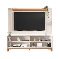 Rack Bancada Tv Para Sala De Estar 180cm Visari C01 - D'rossi Cor Off White/freijó - 5