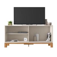 Rack Bancada Tv Para Sala De Estar 136cm Visari C01 - D'rossi Cor Off White/freijó