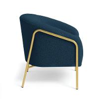 Poltrona Sala Industrial Alta Dourado Stella Bouclê Azul M D03 - D'rossi - 5