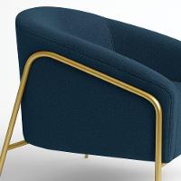 Poltrona Sala Industrial Alta Dourado Stella Bouclê Azul M D03 - D'rossi - 7