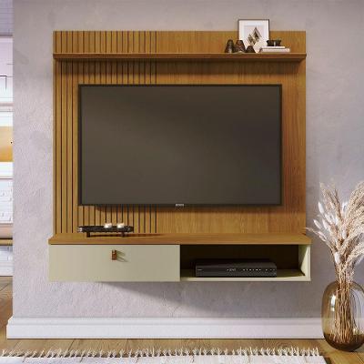 Painel Tv 55 Pol 141cm Bancada Suspensa Para Sala Seluna M20 - D'rossi Cor Cumaru E Opala