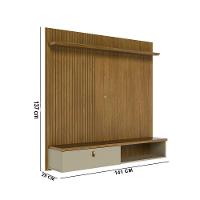 Painel Tv 55 Pol 141cm Bancada Suspensa Para Sala Seluna M20 - D'rossi Cor Cumaru E Opala - 3