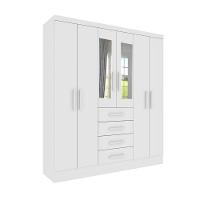 Roupeiro Arizona Com Espelho 6 Portas Tcil neve - 1