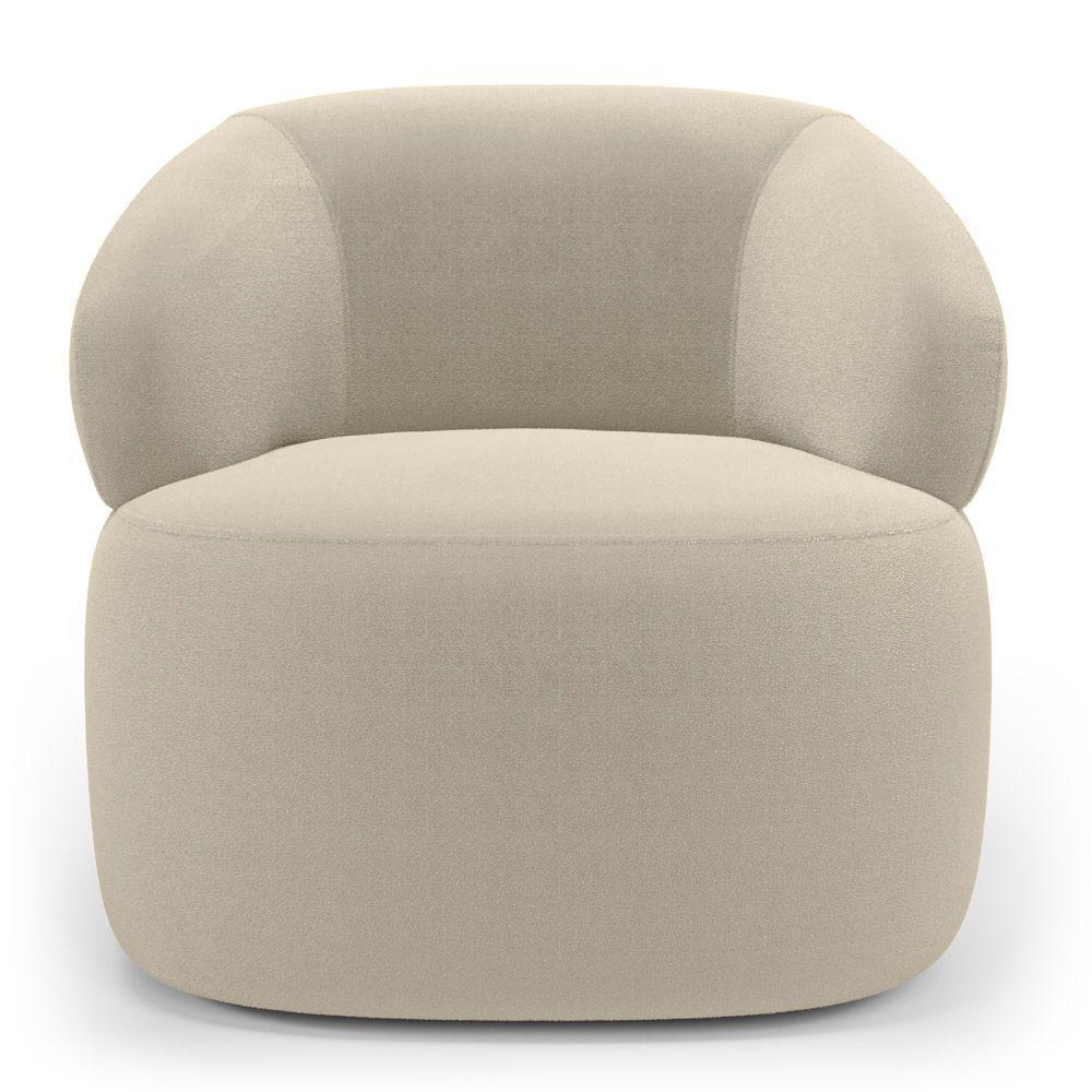 Poltrona Orgânica Giratória Living Glee Bouclê Bege - Abmaza - 5