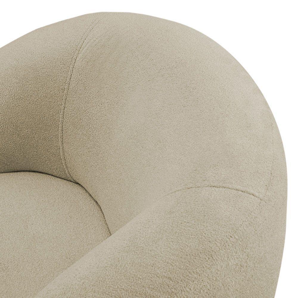 Poltrona Orgânica Giratória Living Glee Bouclê Bege - Abmaza - 6