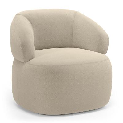 Poltrona Orgânica Giratória Glee Living Poltrona Decorativa Bouclê Bege Abmaza