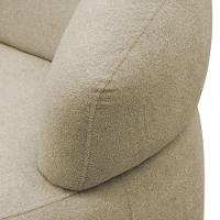 Poltrona Orgânica Giratória Living Glee Bouclê Bege - Abmaza - 7