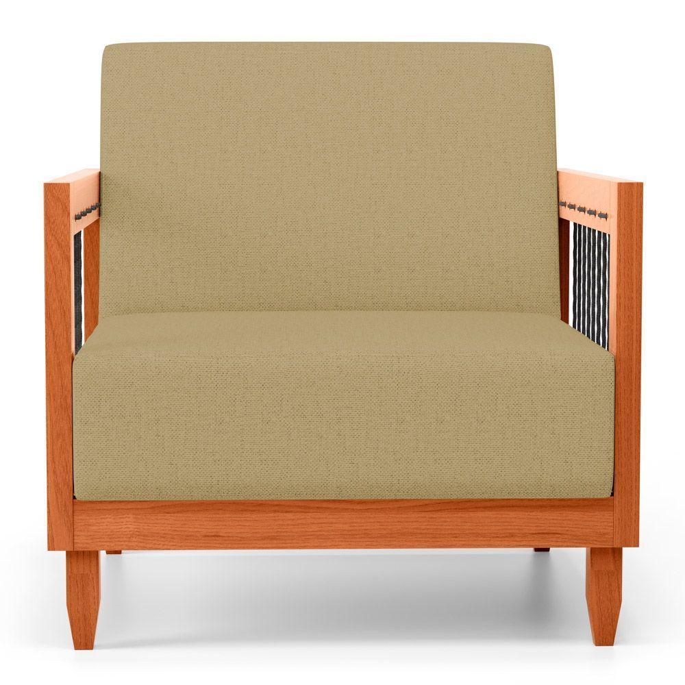 Poltrona Decorativa Varanda Samoa Madeira Maciça Com Cordas Náutica Linho Dourado - Abmaza - 8