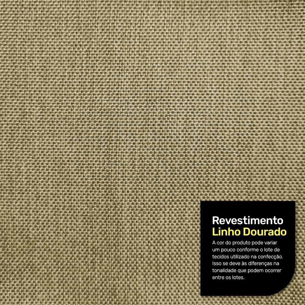 Kit 02 Poltronas E 01 Sofá Samoa Madeira Maciça Com Cordas Náutica Linho Dourado - Abmaza - 4