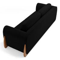 Sofá Living Bloom 160cm 02 Lugares Com Pés De Madeira Bouclê Preto - Abmaza - 7