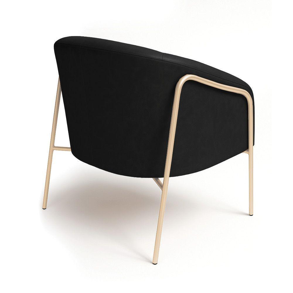 Poltrona Sala Industrial Alta Champanhe Stella Sintético Pu D03 - D'rossi Cor Preto - 5