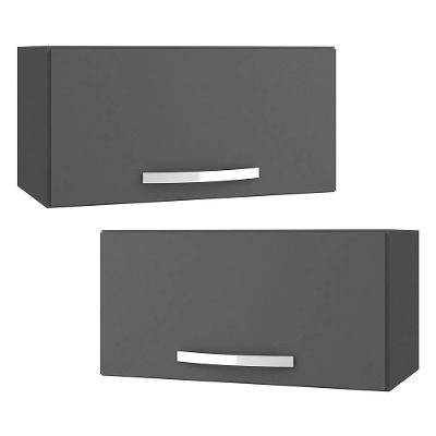 Kit 02 Armários Aéreo Geladeira Cozinha 60cm 01 Porta Cinza Escuro - Abmaza