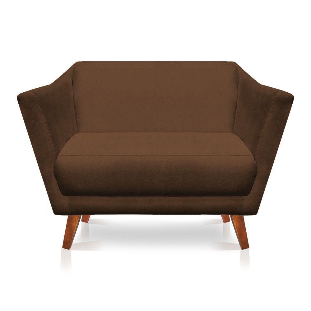 Namoradeira Lorena Suede Pés Castanho Marrom - 1