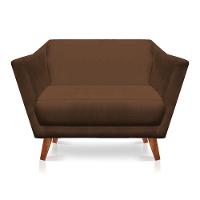 Namoradeira Lorena Suede Pés Castanho Marrom - 1