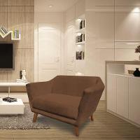 Namoradeira Lorena Suede Pés Castanho Marrom - 2