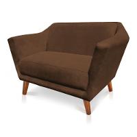 Namoradeira Lorena Suede Pés Castanho Marrom - 3