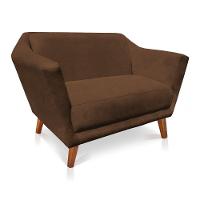 Namoradeira Lorena Suede Pés Castanho Marrom