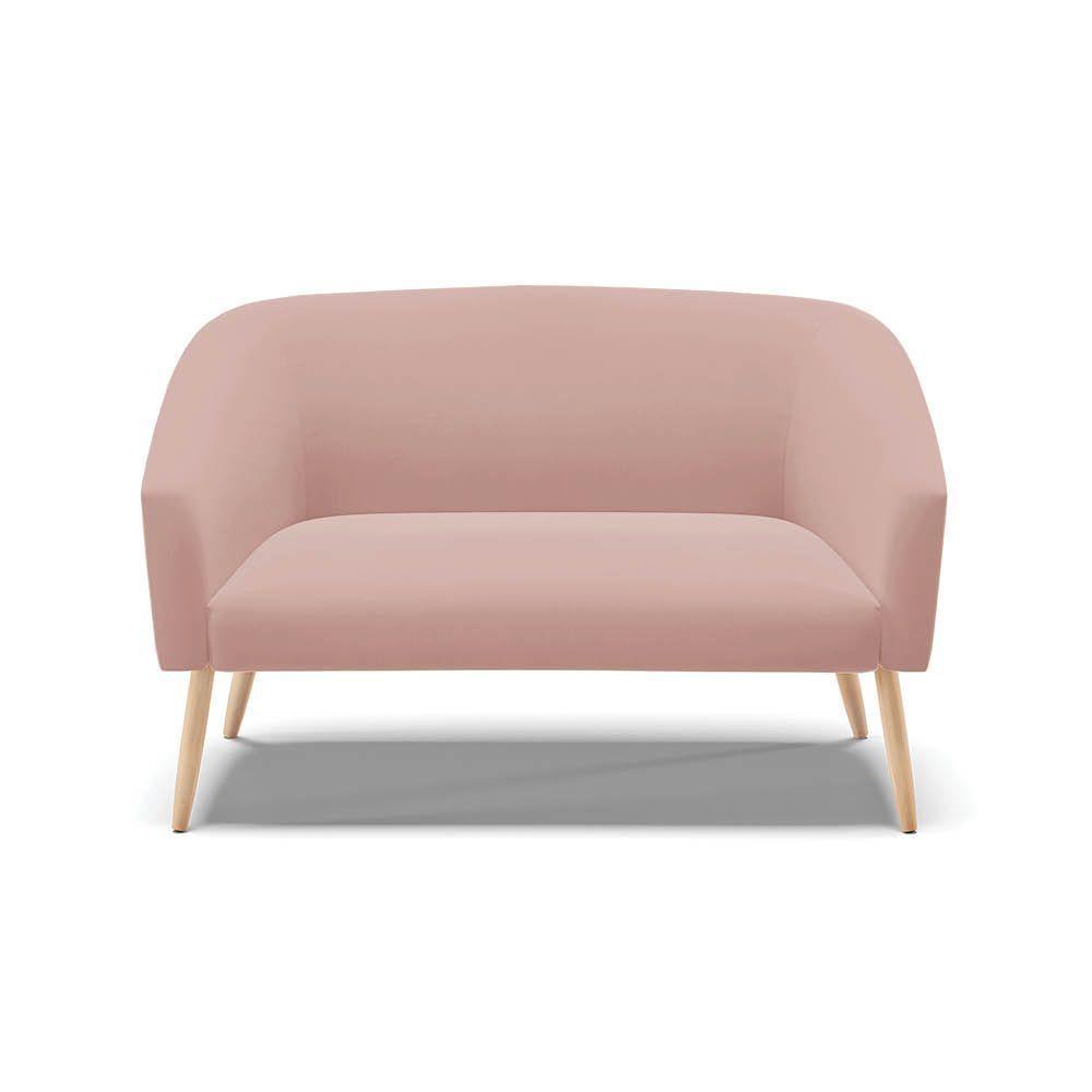 Namoradeira 02 Lugares Stella Veludo Rosê Pés Palito Natural D03 - D'rossi - 5