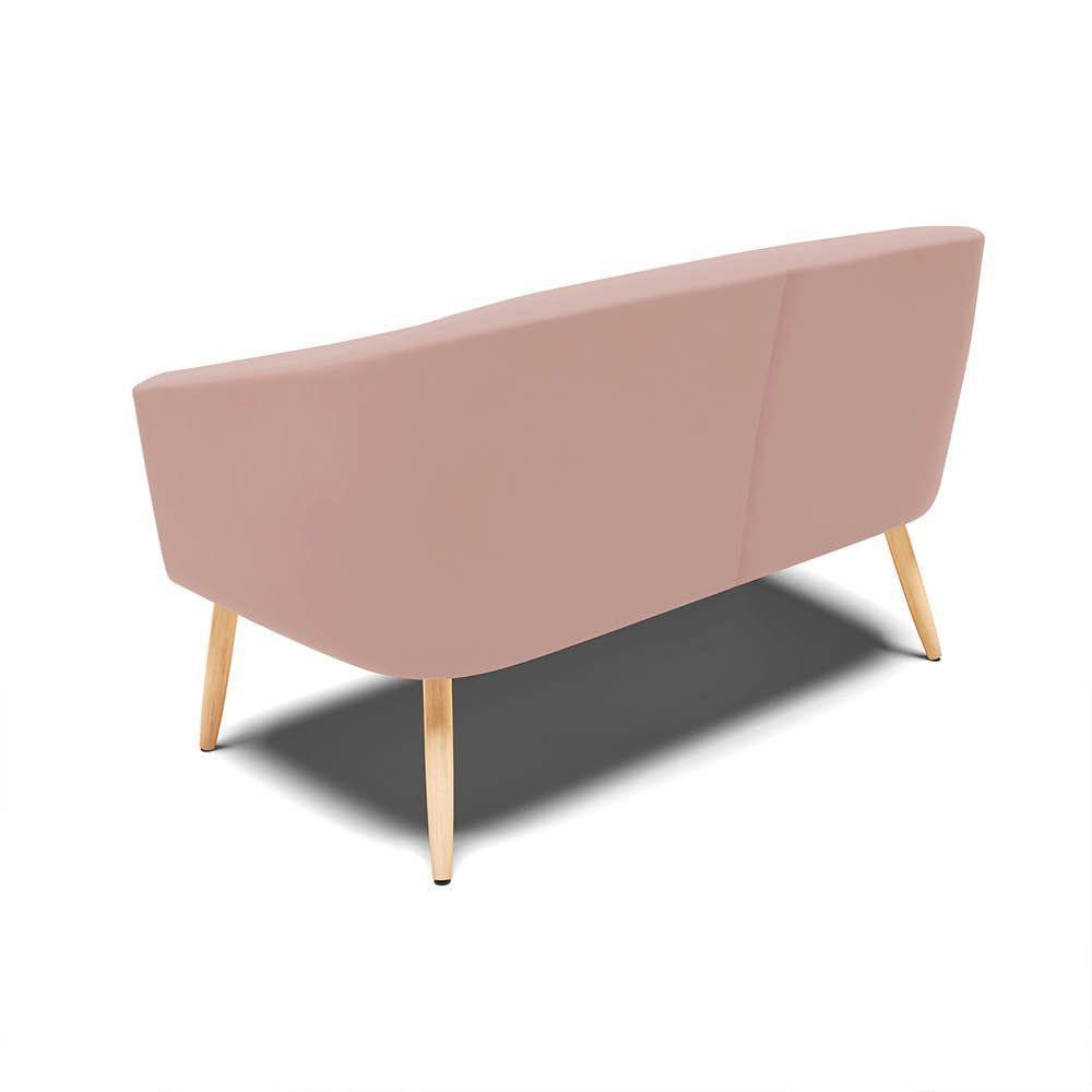 Namoradeira 02 Lugares Stella Veludo Rosê Pés Palito Natural D03 - D'rossi - 7