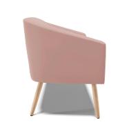 Namoradeira 02 Lugares Stella Veludo Rosê Pés Palito Natural D03 - D'rossi - 6