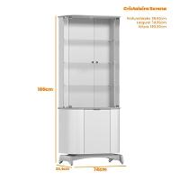 Cristaleira Para Sala De Jantar Com Portas Em Vidro Serena Ypê - New Ceval - 3