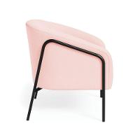 Poltrona Sala Industrial Alta Preto Kit 2 Stella Suede Rosa Bebê D03 - D'rossi - 6