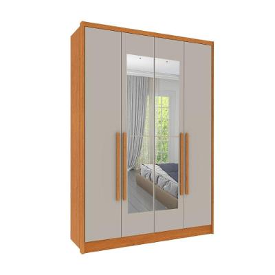 Roupeiro Dinamarca Com Espelho 4 Portas Tcil Cinamomo-off